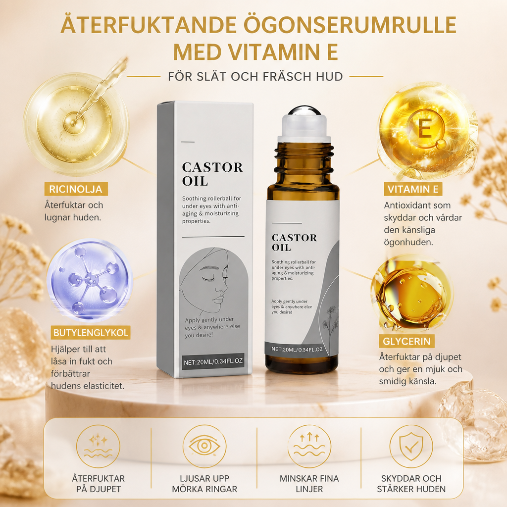 Återfuktande ögonserumrulle med vitamin E för slät och fräsch hud