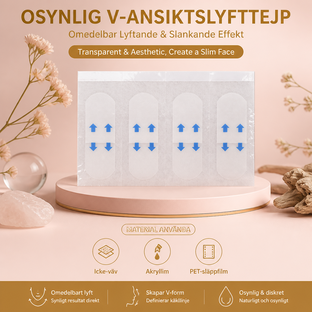 Osynlig V-Ansiktslyfttejp – Omedelbar Lyftande & Slankande Effekt