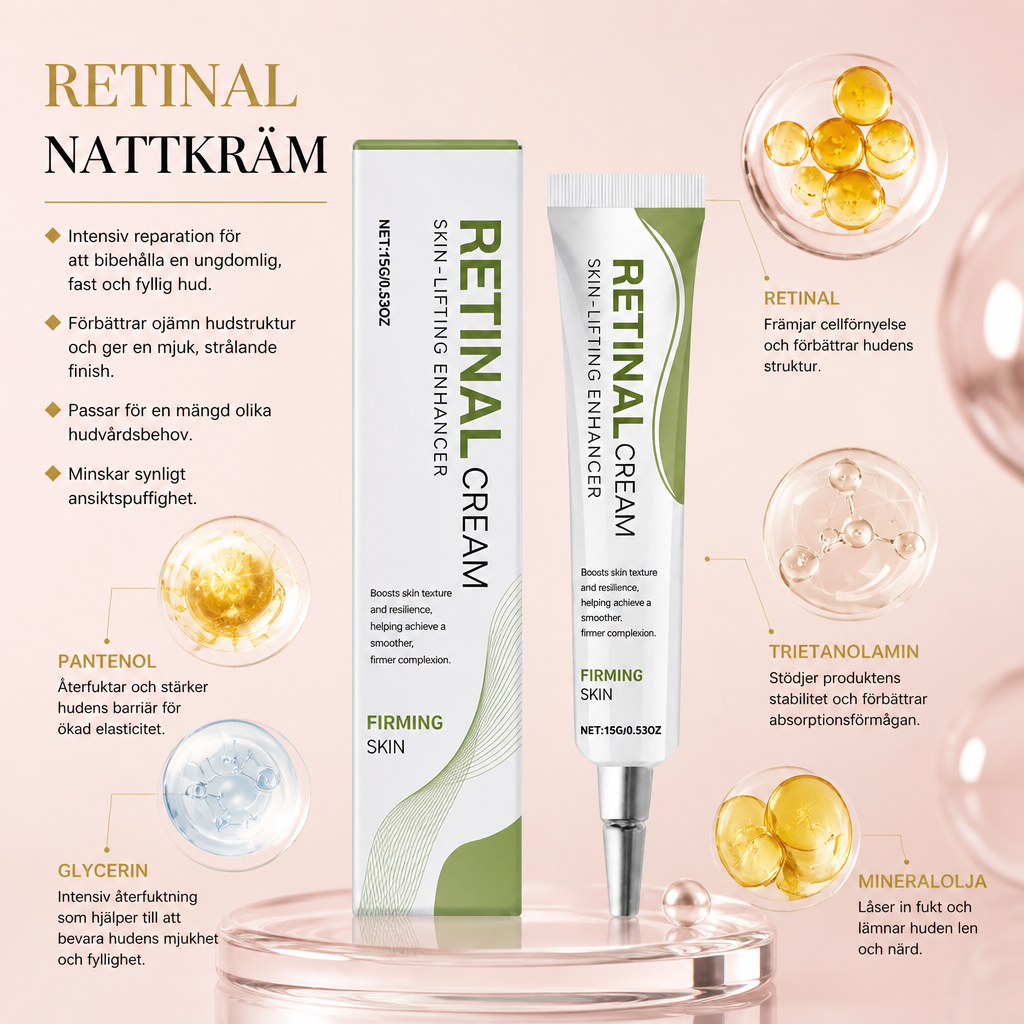 Retinal Nattkräm – Jämnar Ut & Återfuktar För En Fastare Hudutseende