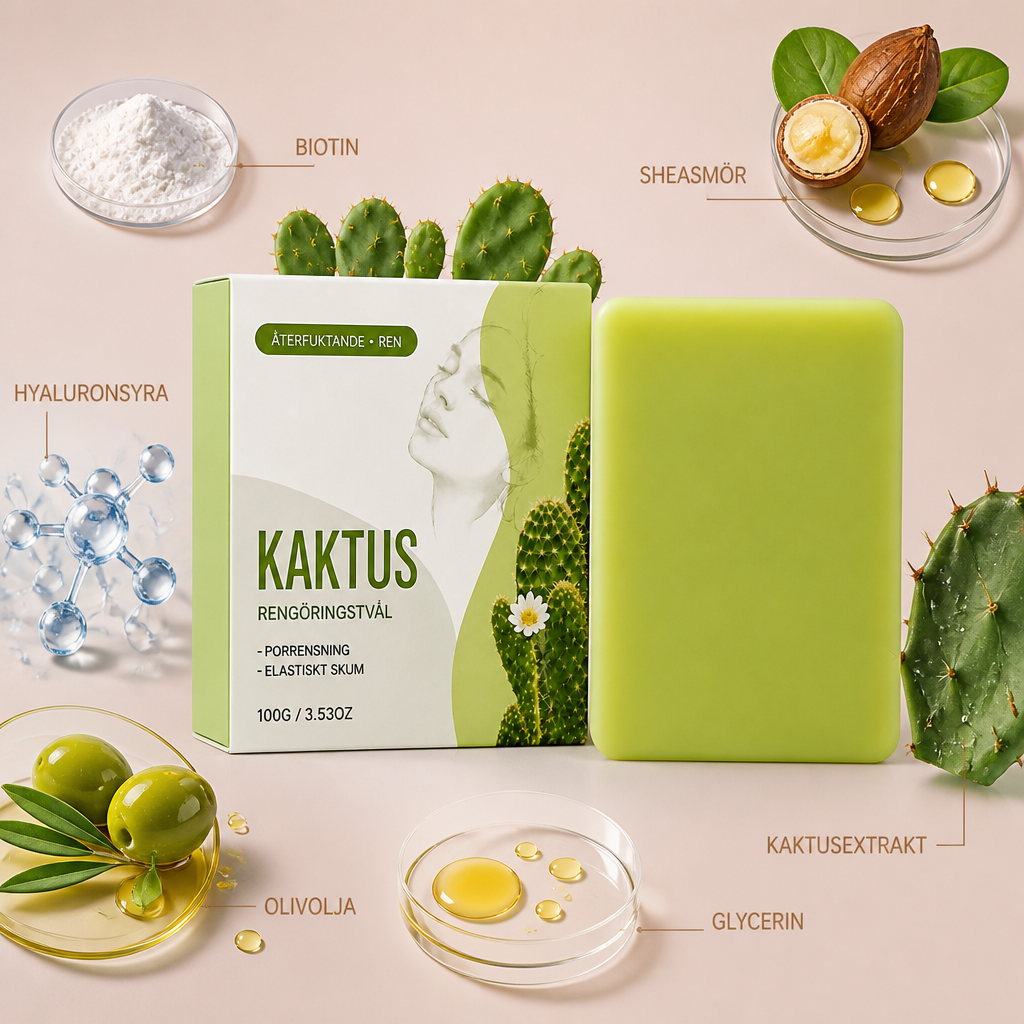 Kaktus Återfuktande Rengöringstvål för Fräsch, Mjuk & Balanserad Hud
