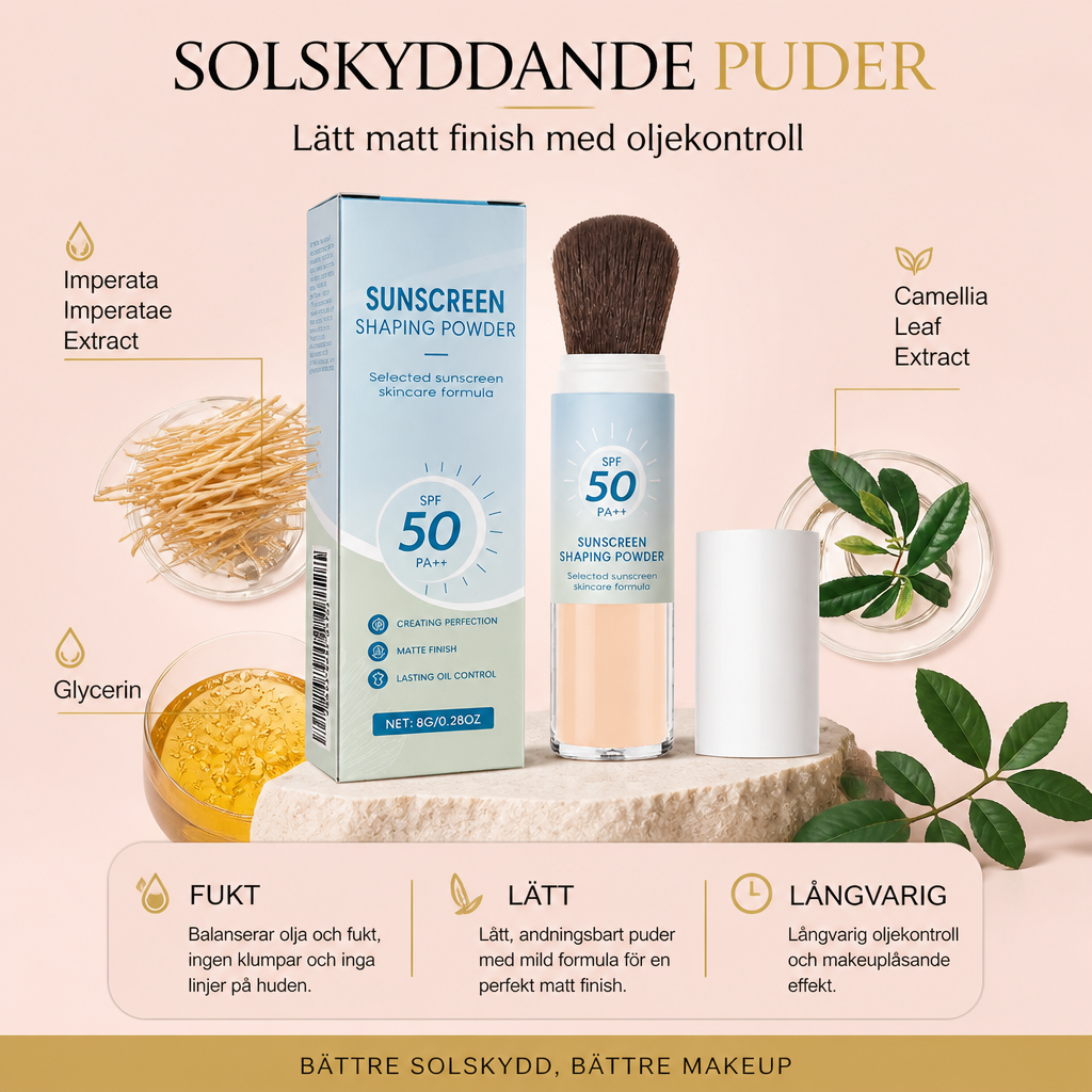Solskyddande Puder – Lätt Matt Finish Med Oljekontroll