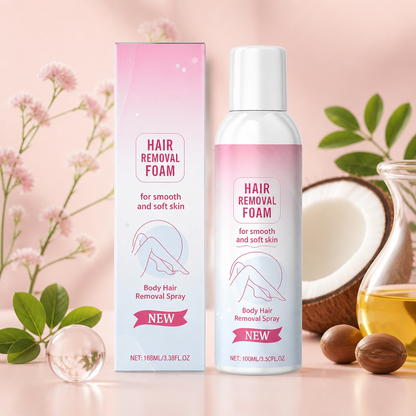 Mild hårborttagningsspray med återfuktande hudvårdsformula