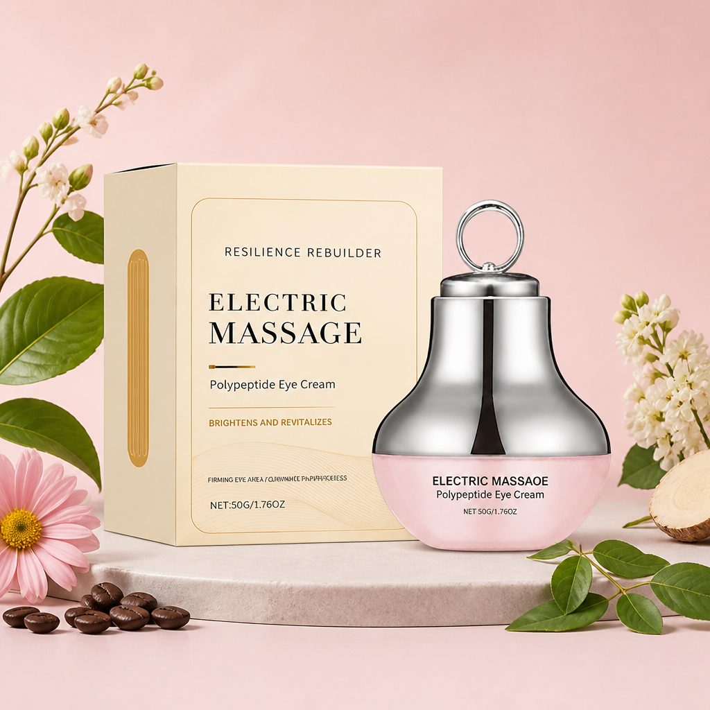 Elektrisk peptidögonkräm med massageapplikator för ljusare ögonutseende