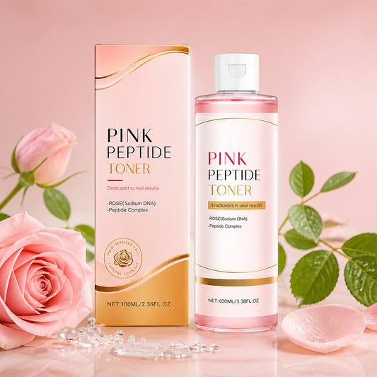 Rosa Peptid Ansiktsvatten För Slät, Återfuktad och Strålande Hud