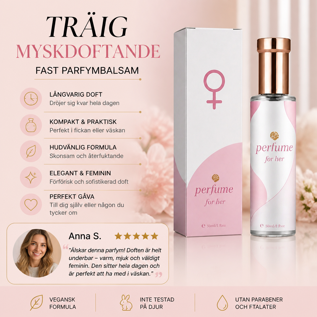 Träig myskdoftande fast parfymbalsam – långvarig parfym i fickformat