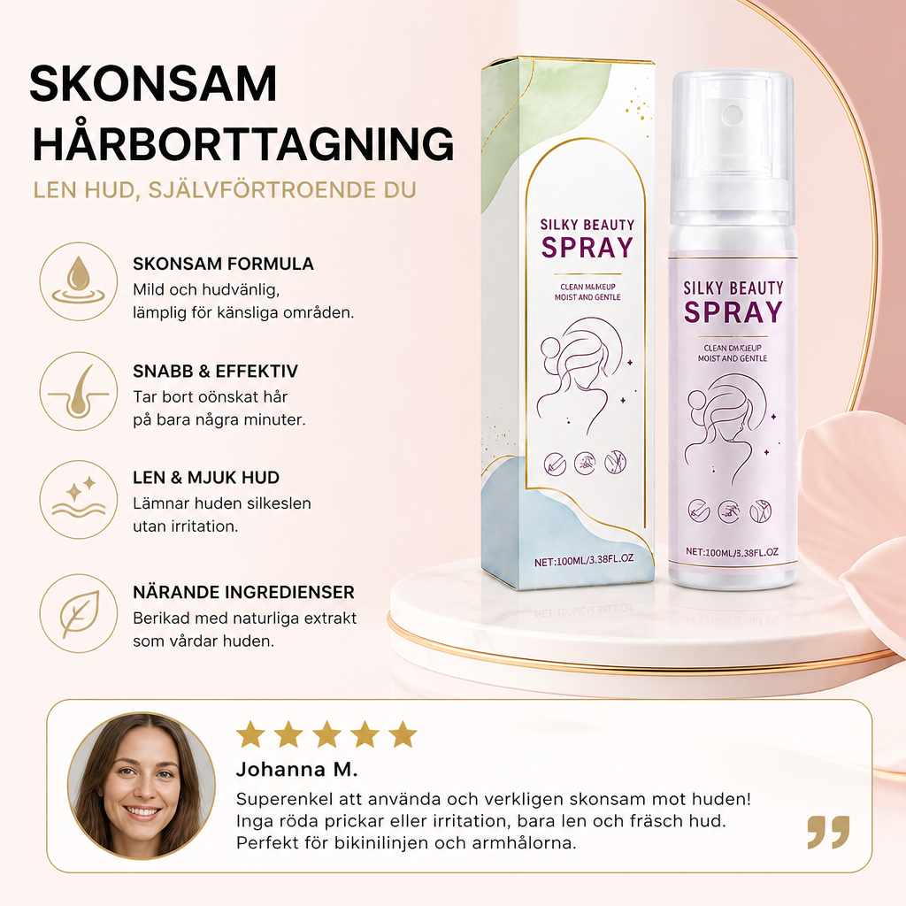 Skonsam hårborttagningsspray med aloe vera för slät hud