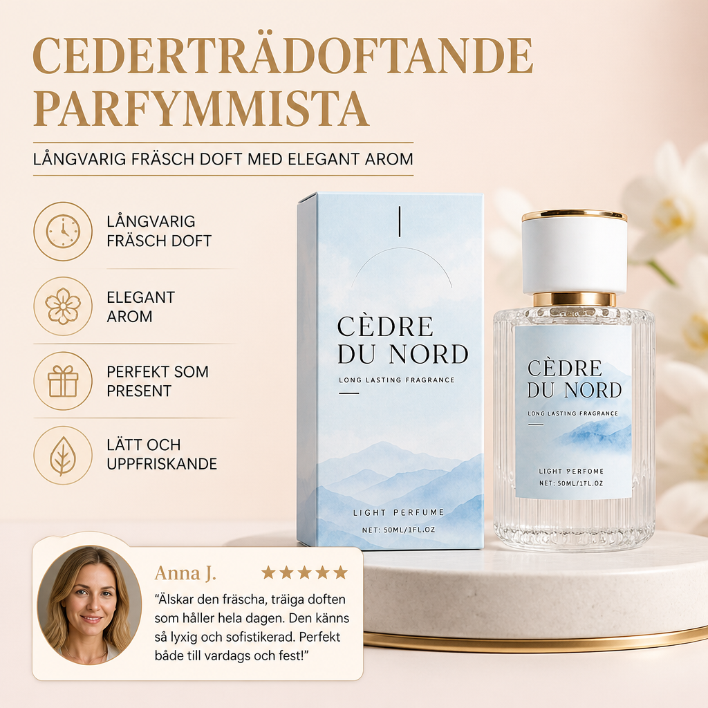 Cederträdoftande parfymmista – långvarig fräsch doft med elegant arom