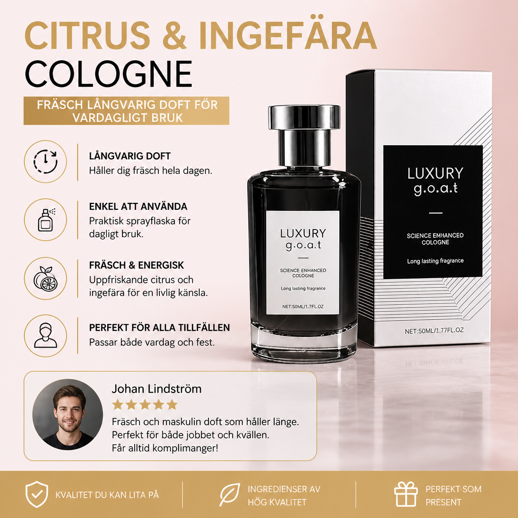 Citrus- och ingefärsdoftande cologne – fräsch långvarig doft för vardagligt bruk