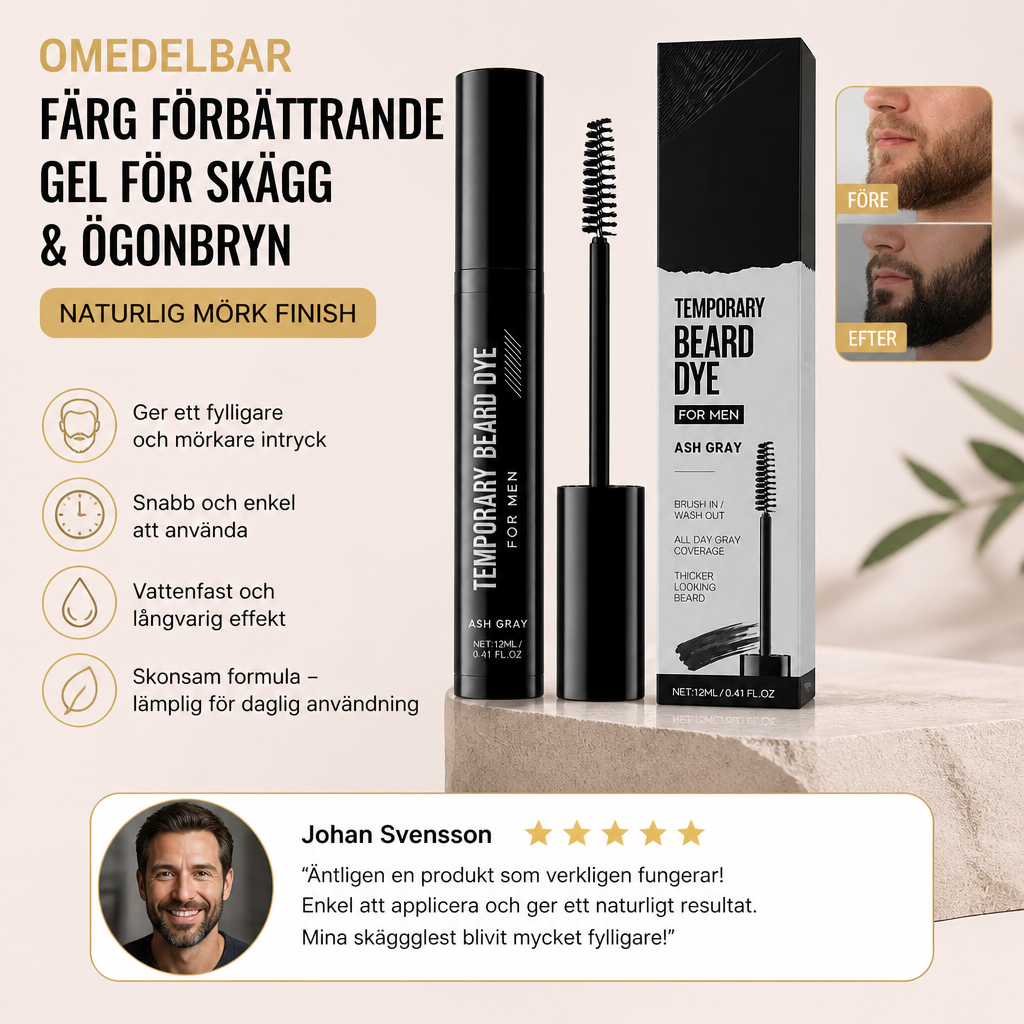 Omedelbar Färgförbättrande Gel För Skägg & Ögonbryn – Naturlig Mörk Finish