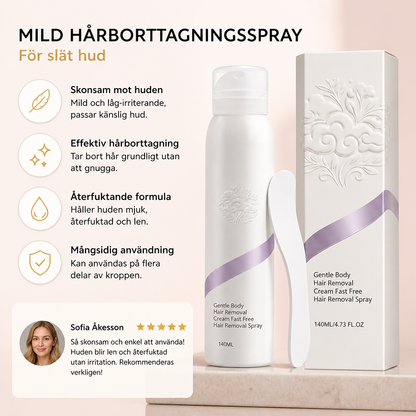 Mild hårborttagningsspray med kalciumtioglykolat för slät hud