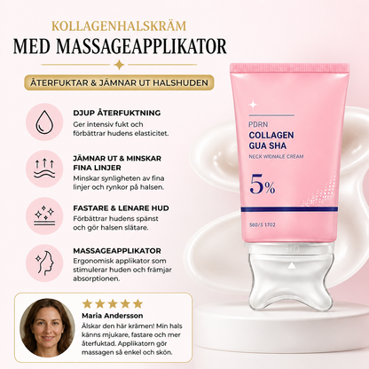 Kollagenhalskräm med massageapplikator – Återfuktar och jämnar ut halshuden