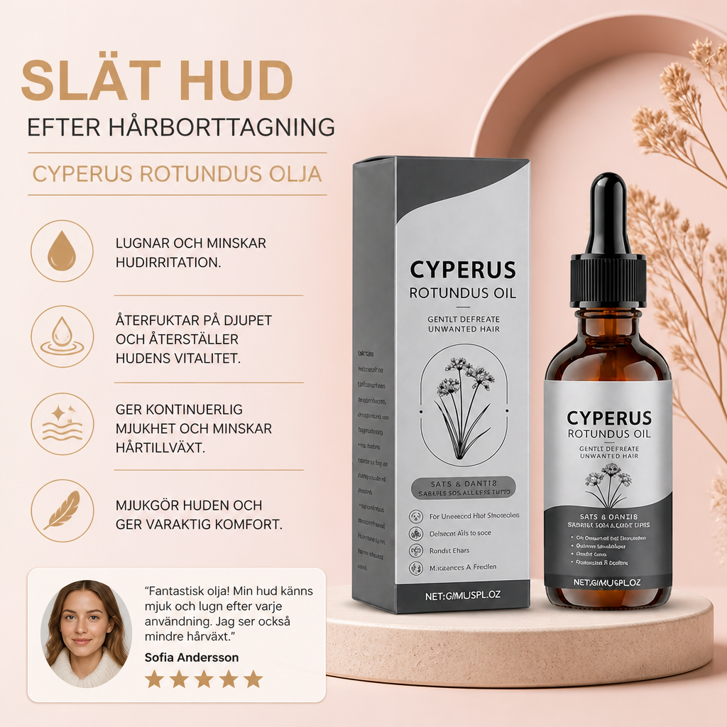 Cyperus Rotundus-olja för slät hud efter hårborttagning