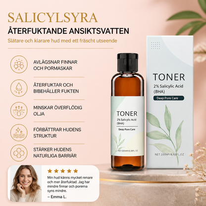 Salicylsyra Återfuktande Ansiktsvatten – Slätare och Klarare Hud Med Ett Fräscht Utseende