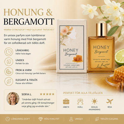 Honungs- och bergamottparfym för alla – varm citrusdoft med elegant fräschhet