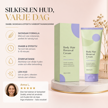 Slät hud Hårborttagningskräm med återfuktande vårdande formula