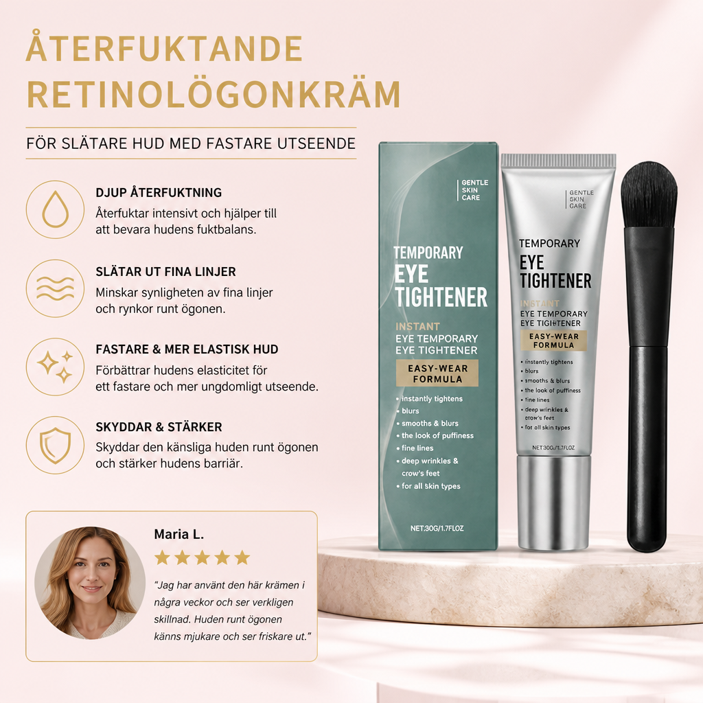 Återfuktande retinolögonkräm för slätare hud med fastare utseende