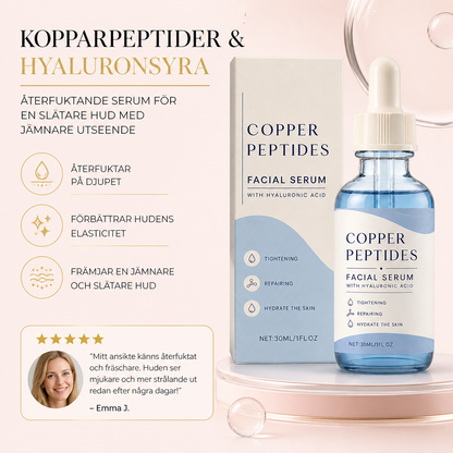 Kopparpeptider och hyaluronsyra – Återfuktande serum för en slätare hud med jämnare utseende