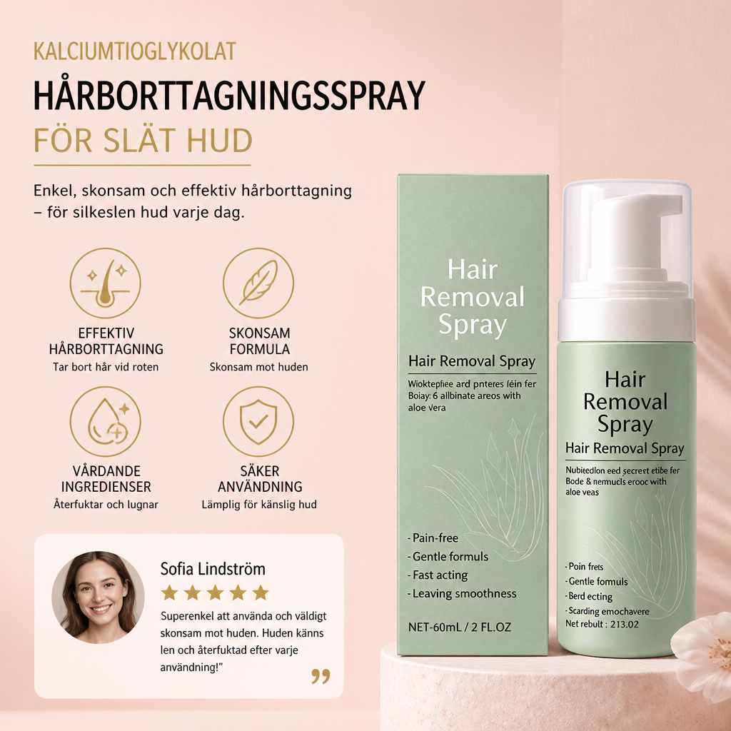 Kalciumtioglykolat hårborttagningsspray för slät hudvård