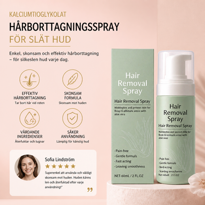 Kalciumtioglykolat hårborttagningsspray för slät hudvård