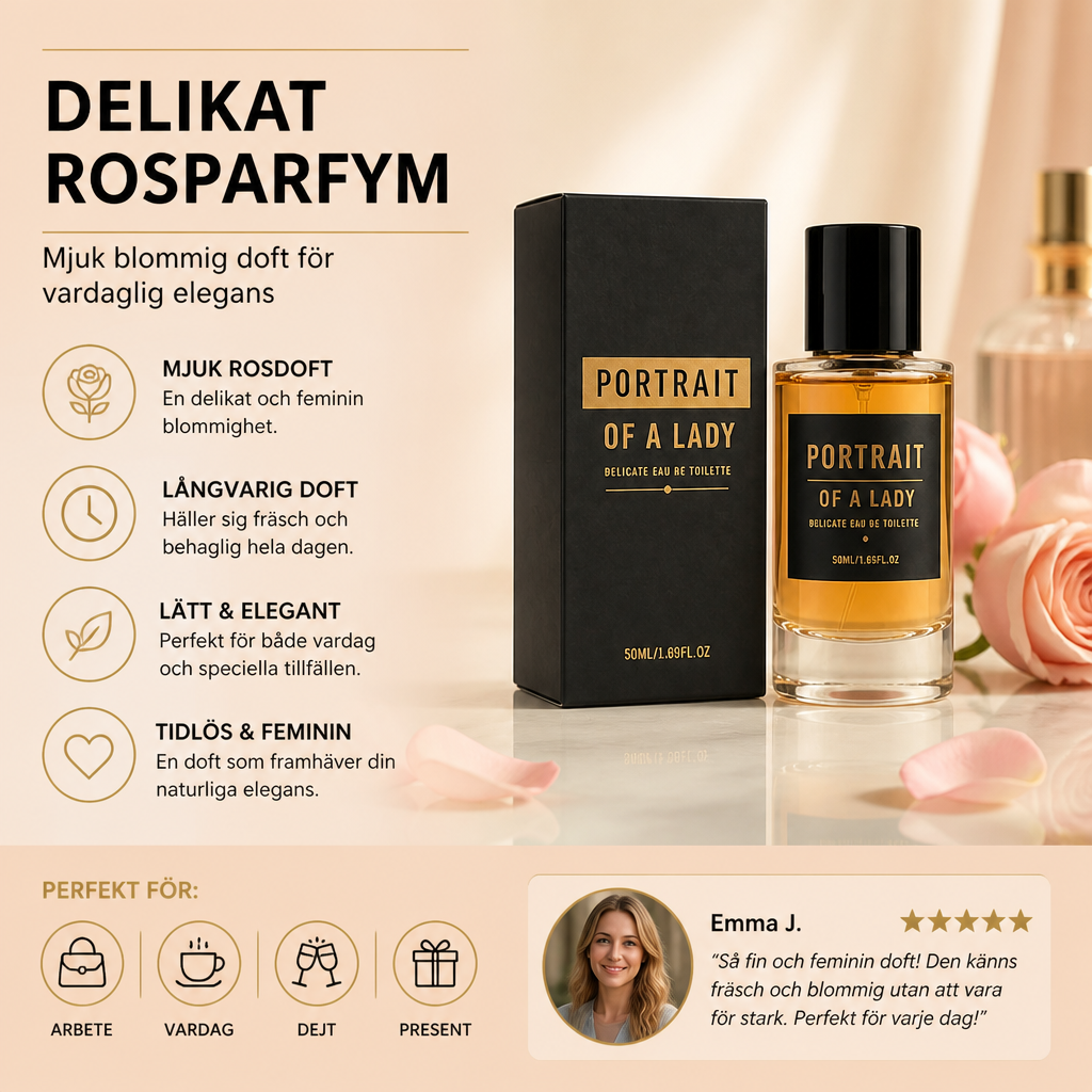 Delikat rosparfym – mjuk blommig doft för vardaglig elegans