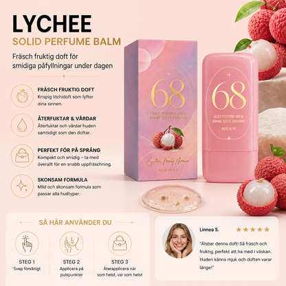 Lychee Solid Perfume Balm – Fräsch fruktig doft för smidiga påfyllningar under dagen