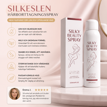 Silkeslen hårborttagningsspray för mild hudvård