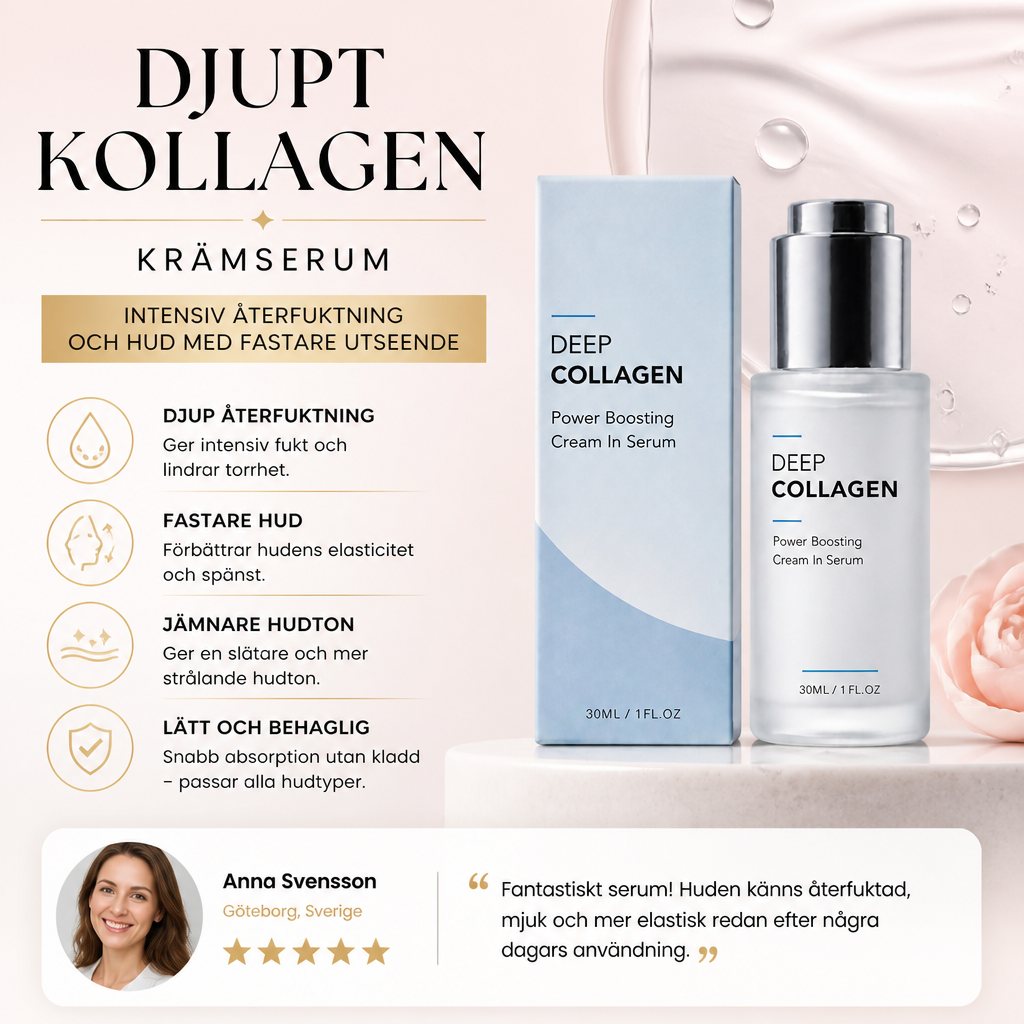Djupt Kollagenkrämserum – Intensiv Återfuktning och Hud Med Fastare Utseende