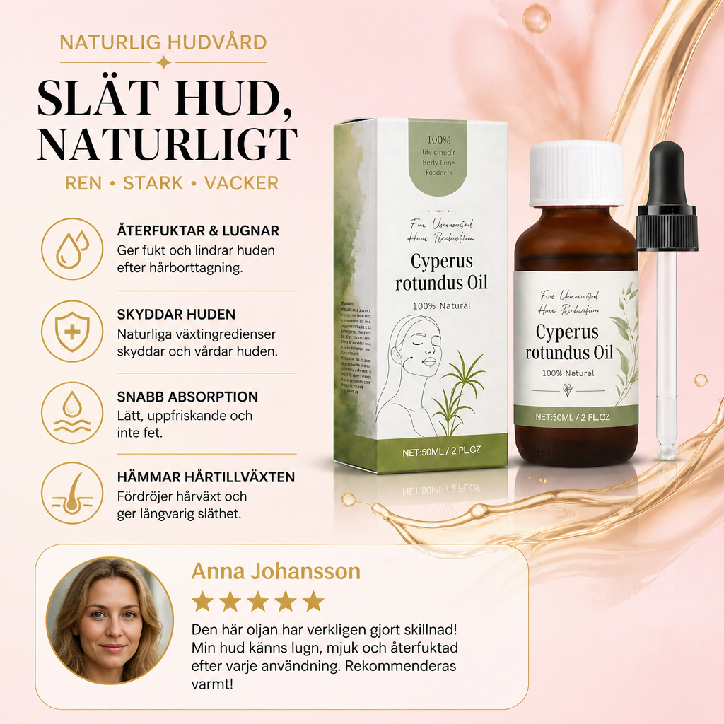 Cyperus Rotundus-olja – Naturligt baserad formula för slät hudvård