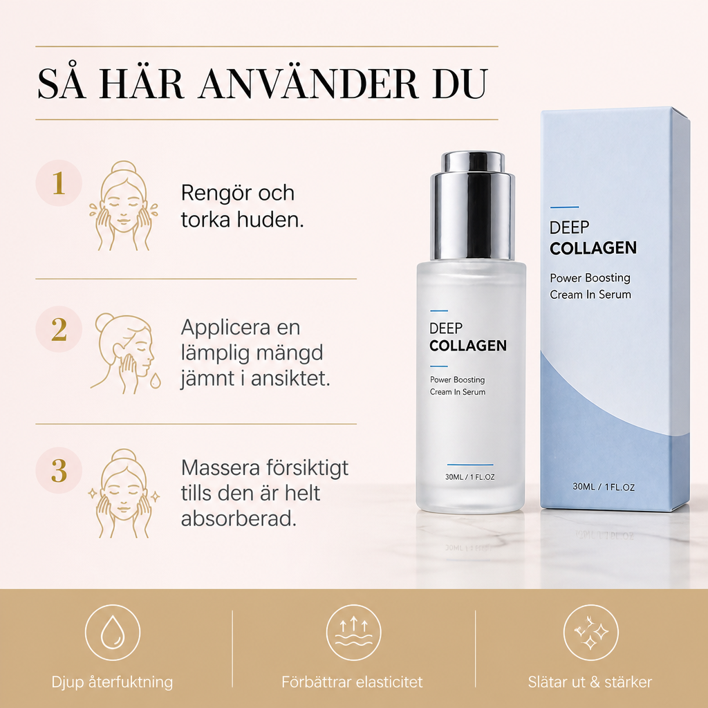 Djupt Kollagenkrämserum – Intensiv Återfuktning och Hud Med Fastare Utseende