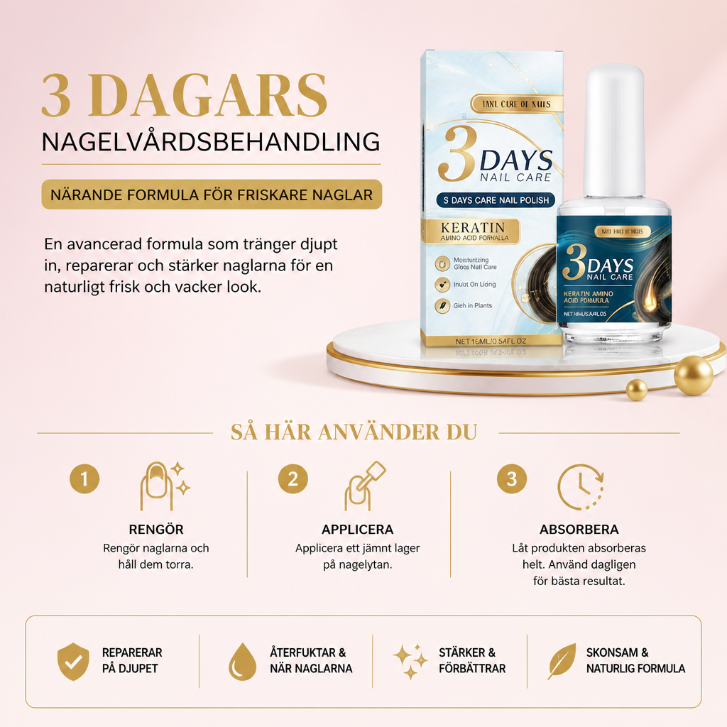 3 dagars nagelvårdsbehandling – Närande formula för friskare naglar