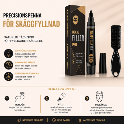 Precisionspenna för skäggfyllnad – Naturlig täckning för fylligare skäggstil