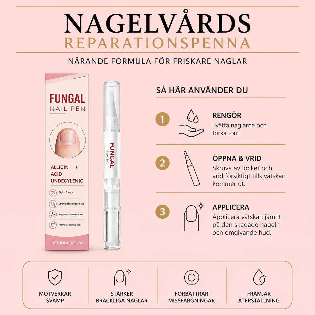Nagelvårdsreparationspenna – närande formula för friskare naglar