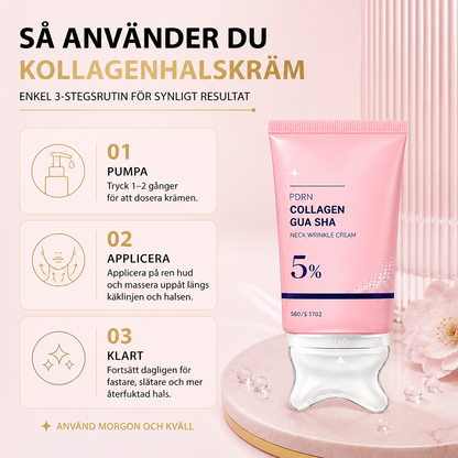 Kollagenhalskräm med massageapplikator – Återfuktar och jämnar ut halshuden