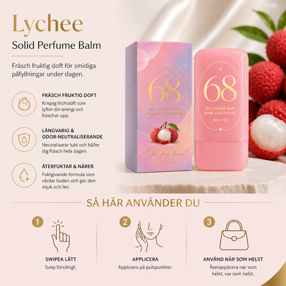 Lychee Solid Perfume Balm – Fräsch fruktig doft för smidiga påfyllningar under dagen