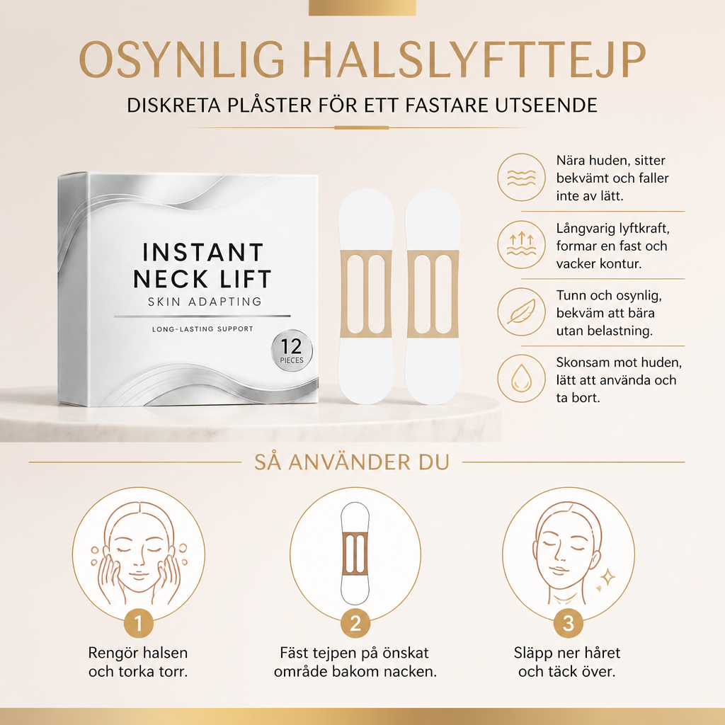 Osynlig halslyfttejp – Diskreta självhäftande plåster för ett fastare utseende