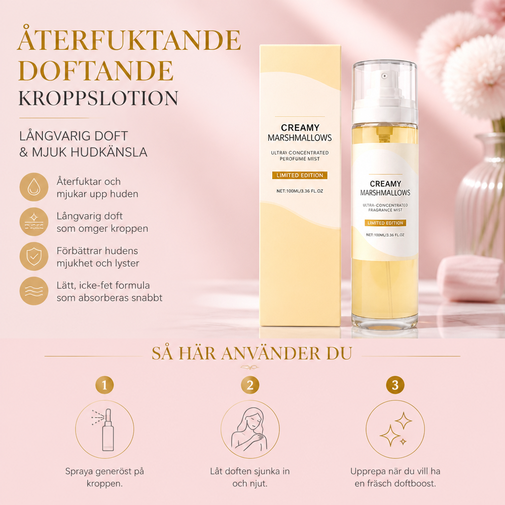 Återfuktande doftande kroppslotion – långvarig doft och mjuk hudkänsla
