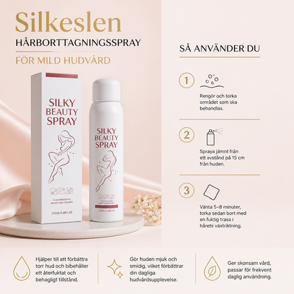 Silkeslen hårborttagningsspray för mild hudvård