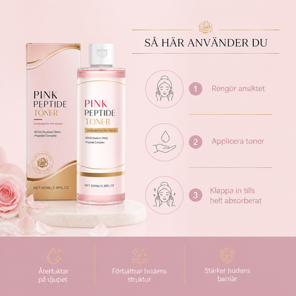 Rosa Peptid Ansiktsvatten För Slät, Återfuktad och Strålande Hud