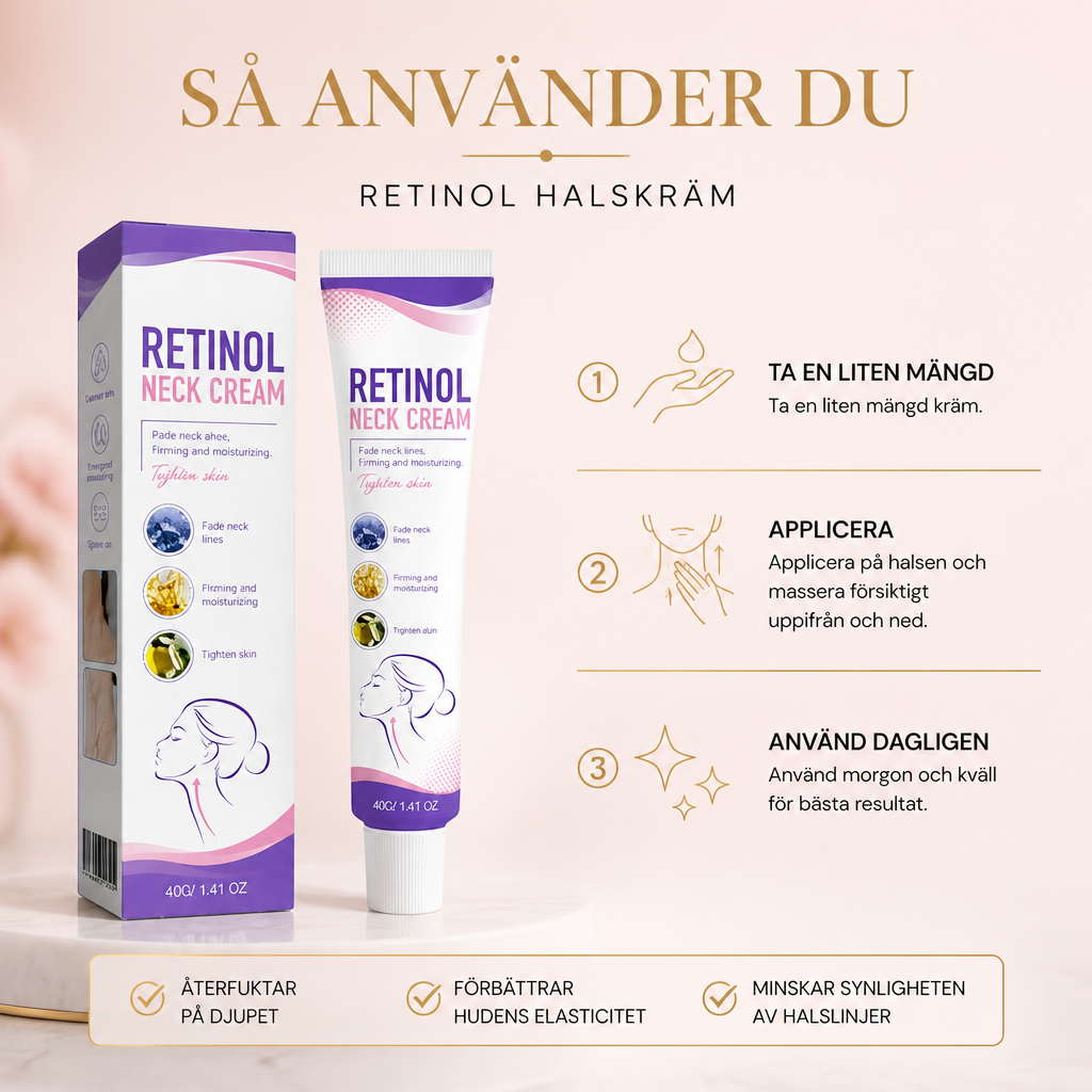 Retinolhalskräm – Återfuktande formula för ett slätare hudutseende på halsen