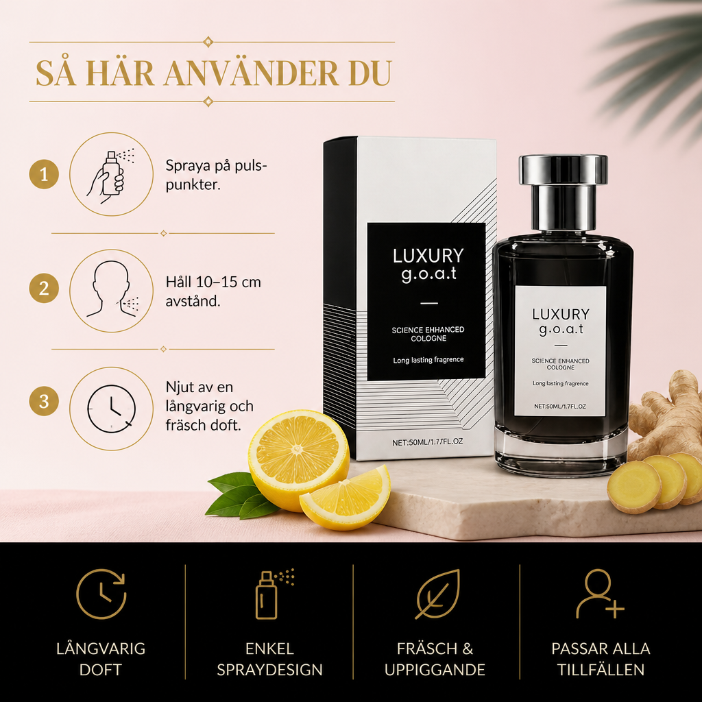 Citrus- och ingefärsdoftande cologne – fräsch långvarig doft för vardagligt bruk