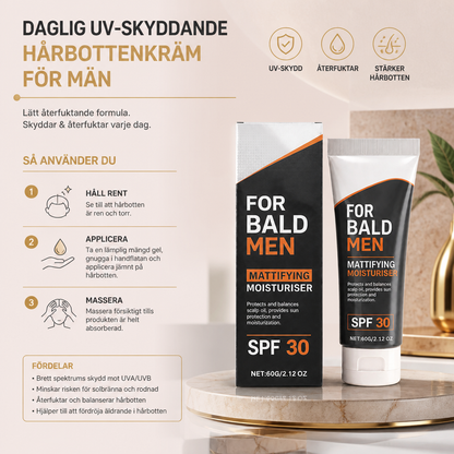Daglig UV-skyddande hårbottenkräm för män – Lätt återfuktande formula