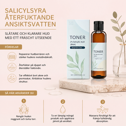Salicylsyra Återfuktande Ansiktsvatten – Slätare och Klarare Hud Med Ett Fräscht Utseende