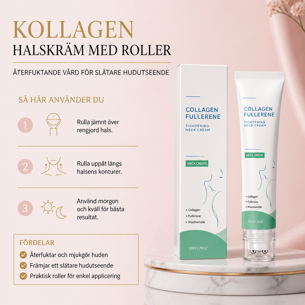 Kollagenhalskräm med roller – återfuktande vård för slätare hudutseende