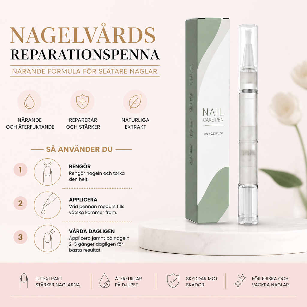 Nagelvårdsreparationspenna – närande formula för slätare naglar