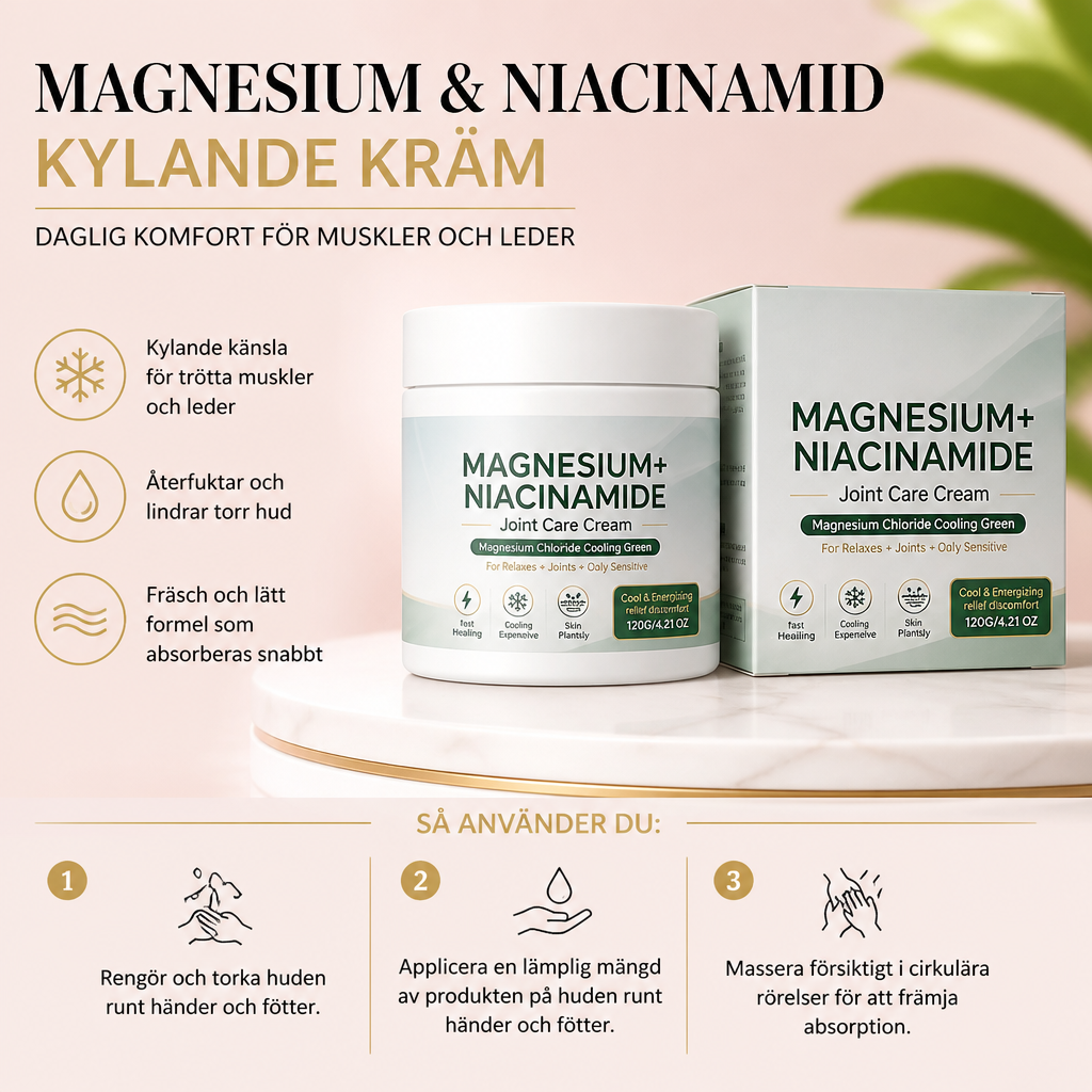 Magnesium & niacinamid kylande kräm – Daglig komfort för muskler och leder