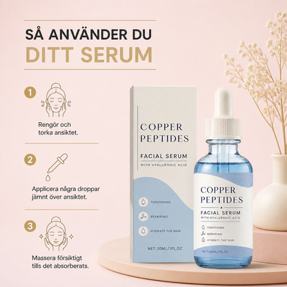 Kopparpeptider och hyaluronsyra – Återfuktande serum för en slätare hud med jämnare utseende