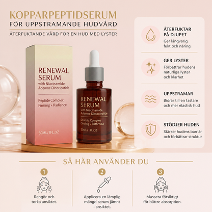 Kopparpeptidserum För Uppstramande Hudvård – Återfuktande Vård För En Hud Med Lyster