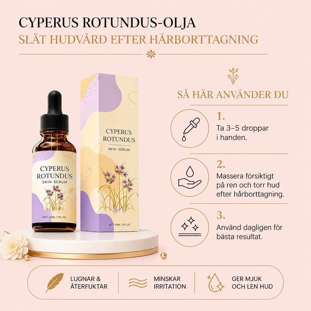 Cyperus Rotundus-olja – Slät hudvård efter hårborttagning