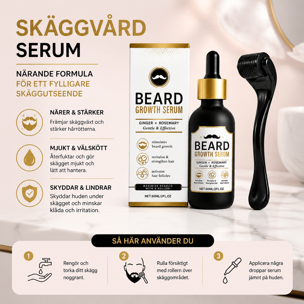 Skäggvårdserum – Närande formula för ett fylligare skäggutseende