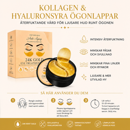 Kollagen- och hyaluronsyraögonlappar – Återfuktande vård för ljusare hud runt ögonen